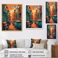 thumbnail image 4 of Designart "Orange And Blue Parked Vintage Cars I" City Art Deco Wall Art For Bathroom, 4 of 5