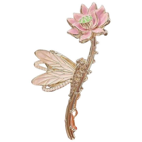 OULII Chinese Style Metal Lotus Flower Hair Clip Nonslip Womens Accessory for Daily Life and Party 1Pcs