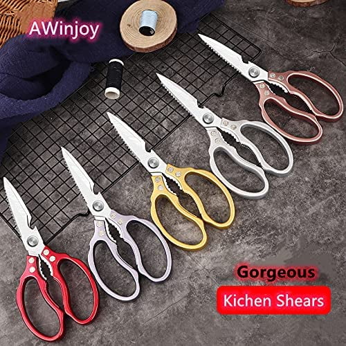 AWinjoy Kitchen Scissors, Heavy Duty Sharp Kitchen Shears Dishwasher Safe,Gold  Kitchen Accessories Cooking Shears for Kitchen Meat Chicken Fish Poultry  Herb Bread (Gold) - Yahoo Shopping