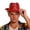 1-Red267, variant on XIAOCHA Glitter Sprinkled Surface Cowboy Hat for Men Solid Wide Brim Theme Western Hat Stage Party Western Cowboy Hat,Red