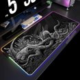 thumbnail image 3 of Alfombrillas de ratón LED para videojuegos, diseño de pulpo, alfombrilla de escritorio con retroiluminación grande, 39,3x19,6 pulgadas, alfombrilla para jugador RGB, alfombrilla luminosa para ratón, 3 of 5