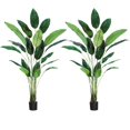 thumbnail image 1 of 7-ft artificial bird of paradise tree (2 pack) - fake palm tree para indoor/outdoor moderno decor, ideal para para home, oficina, y housewarming gift con 20 trunks y faux leaves, 1 of 7
