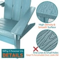 thumbnail image 6 of WINSOON All Weather HIPS Adirondack Chair with Cup Holder set of 2, Outdoor Patio Chairs, Blue Finish, 6 of 7