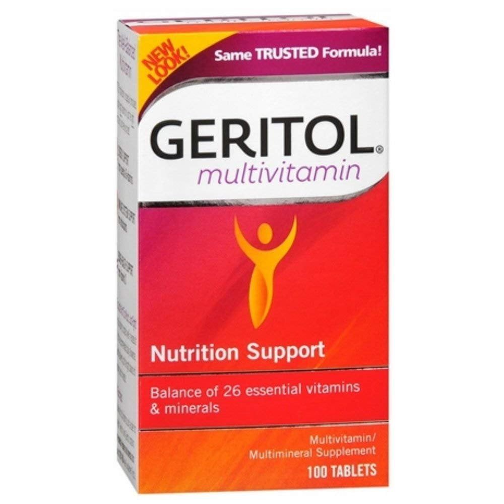 Geritol Multivitamin Nutrition Multi-mineral Supplement Support 100 Tablets Balance of 26 Essential (Pack of 2)