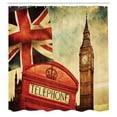 thumbnail image 3 of Ambesonne Travel Shower Curtain, Big Ben England London, 69"Wx84"L, Multicolor, 3 of 5
