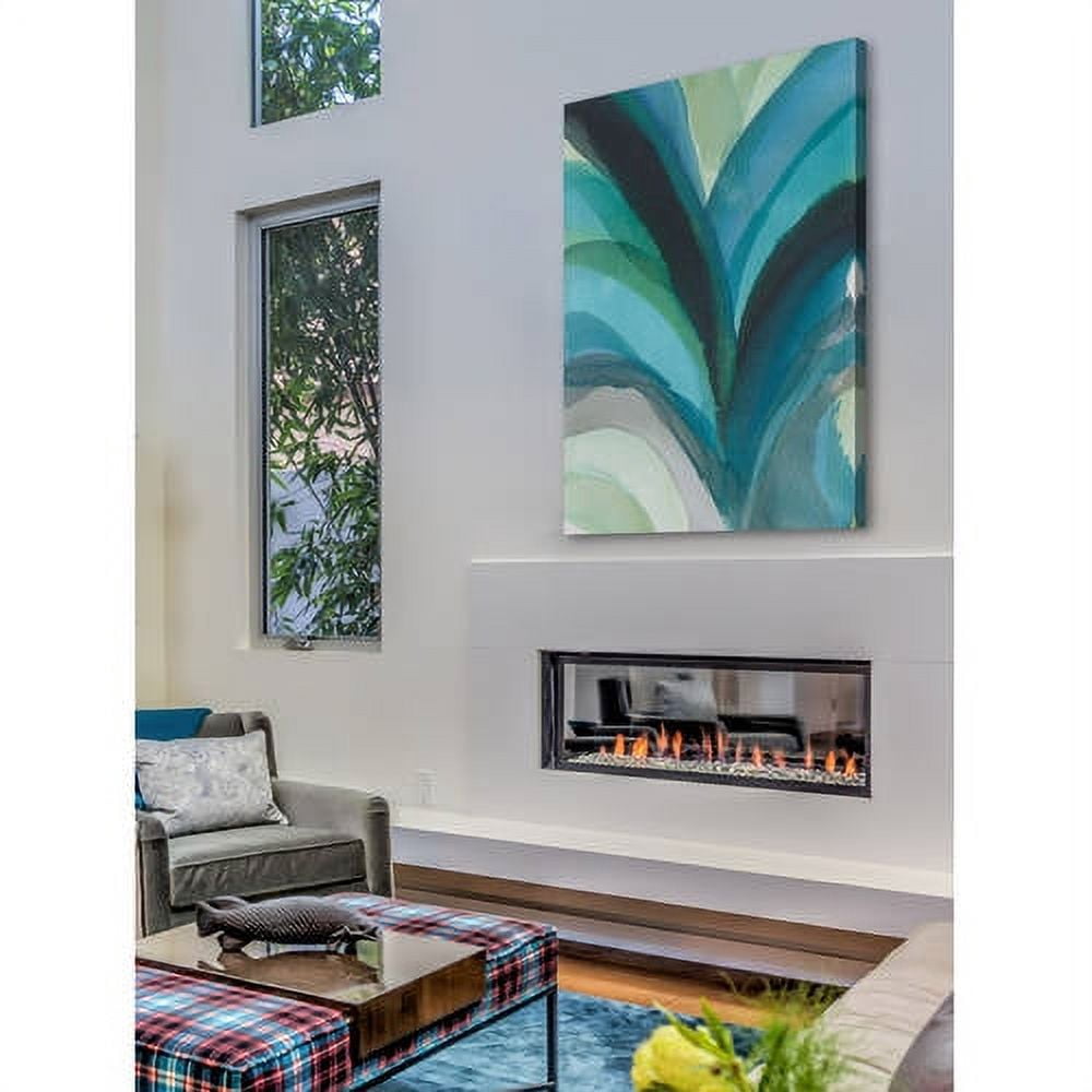 Marmont Hill "Blue Leaf Splash" Painting Print on Wrapped Canvas