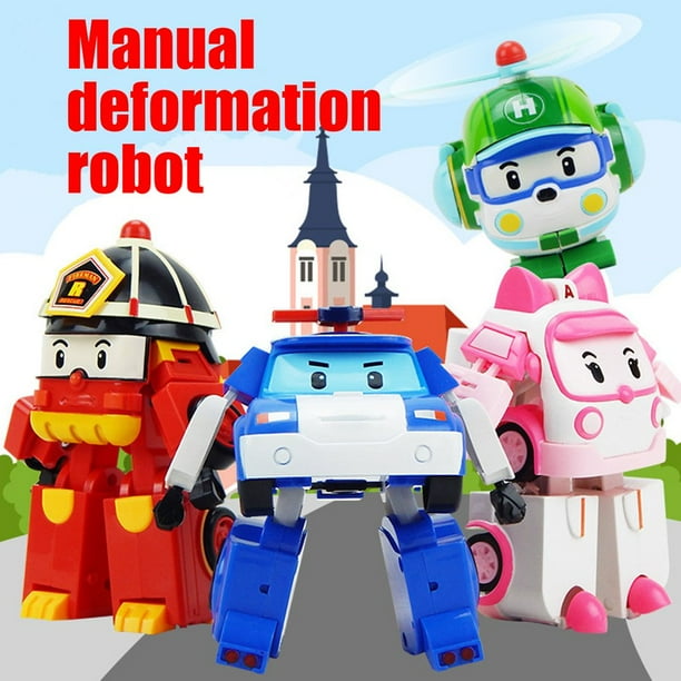 HC TOP Robocar Poli Transformation Robot Poli Amber Roy Car Toys
