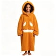 thumbnail image 4 of Unisex Adult Pumpkin Onesie Pajamas, Pumpkin Onesie Pajamas Plush Jack-O-Lantern One-Piece Hooded Jumpsuit, Halloween Big Mouth Monster Sleepwear, 4 of 22