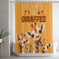 thumbnail image 5 of Giraffe Shower Curtain Set, Waterproof Shower Curtains for Bathroom, Red Love Heart Rustic Animals Orange Washable Fabric Cloth Bath Curtain for Bathtub Decoration with Hooks 48x72 Inches, 5 of 9