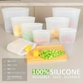 thumbnail image 3 of Reusable Silicone Food Storage Bags 12 Pack - Stand  Zip Lock for Freezer Microwave Oven Dishwasher Safe, Translucent XL+M+S+XS, 3 of 6