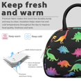 thumbnail image 3 of Dinosaur and Silhouette Black Pattern Insulated Lunch Bag,Leakproof Large Capacity Lunch Box for Work,Picnic or Travel,11.4 X 6.7 X 8.3 Inches, 3 of 6