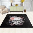thumbnail image 3 of GZHJMY Day of The Dead Sugar Skull Area Rug Living Room Rugs - 5'3"x4'Abstract Large Soft Indoor Washable Rug Low Pile Carpet for Bedroom Dining Room Office Carpet Runner, 3 of 6