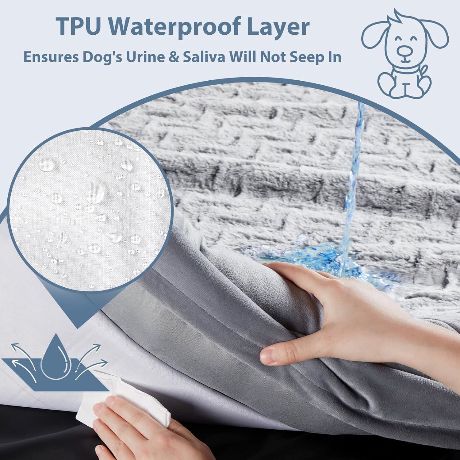 Extra Large Waterproof Dog Bed With Removable Cover Orthopedic Support Design