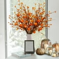 thumbnail image 3 of Fall Artificial Berry Stems 6Pcs Berry Picks Branches Fall Orange Stems Floral Arrangements with Fake Pumpkin for Autumn Thanksgiving Harvest Home Vase Festival Indoor Christmas Decor(Orange), 3 of 5