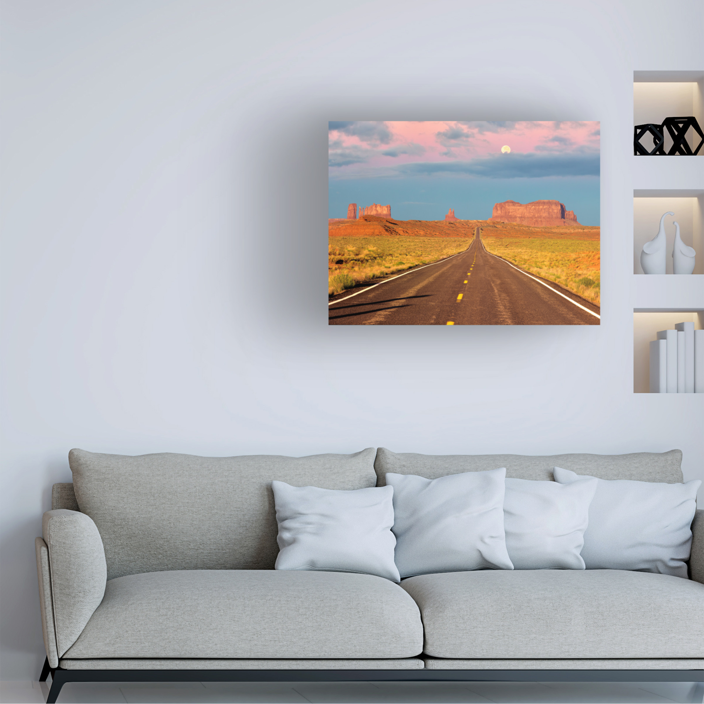 Canvas Wall Art - Dennis Frates 'Monument Valley As Seen From Highway 163' Wall Art for Living Room, Bedroom, or Office DÃ©cor by Trademark Fine Art - 32 x 24 Inches