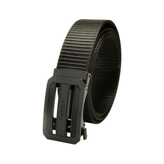 Black 100% Nylon Web Belt with Black Metal Buckle, 1 1/4