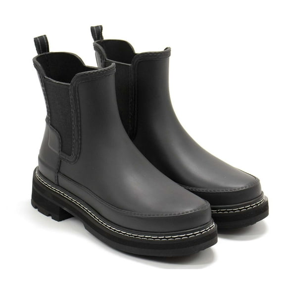 Hunter Women's Refined Stitch Detail Slim Fit Chelsea Boots, Black,5 M US