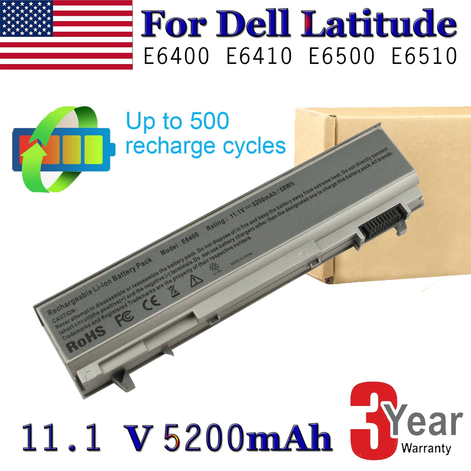 Laptop Battery Replace For Dell Latitude E6400 E6410 E6500 E6510 Walmart Com Walmart Com