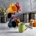 Gibson Home Everyday Contempo Hues Assorted Ceramic 15-Ounce Mug Set with Rack, Set of 6 - image 2 of 13