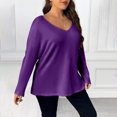 thumbnail image 5 of hotojiny Womens Plus Size Tops Casual Long Sleeve V Neck Comfy T Shirts Lounge Baggy Lightweight Soft Blouse, 5 of 7