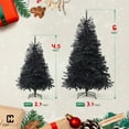 thumbnail image 3 of CAPHAUS 6 Feet Premium Full Artificial Black Christmas Tree w/ 1000 Branch Tips & Foldable Stand, Pre-Hinged, Fake Black Xmas Tree for Indoor, Office, Party, Holiday Decoration, Black Tree, 3 of 9
