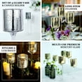 thumbnail image 4 of Efavormart Set of 3 - Gold Long Stem Mercury Glass Cylinder Vase, Candle Holder Set - 12" - 14" - 16" for Wedding, Outdoor Receptions, Banquets, Holiday Dining, 4 of 5