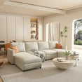 thumbnail image 6 of HQZX Modern Large Sofa with Storage and Footstool, 6 Seater Combination Lounge Chair, Antique White, 6 of 13