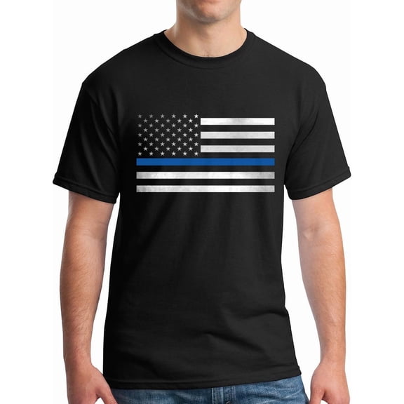 Thin Blue Line T-Shirt United States of America Flag Tee