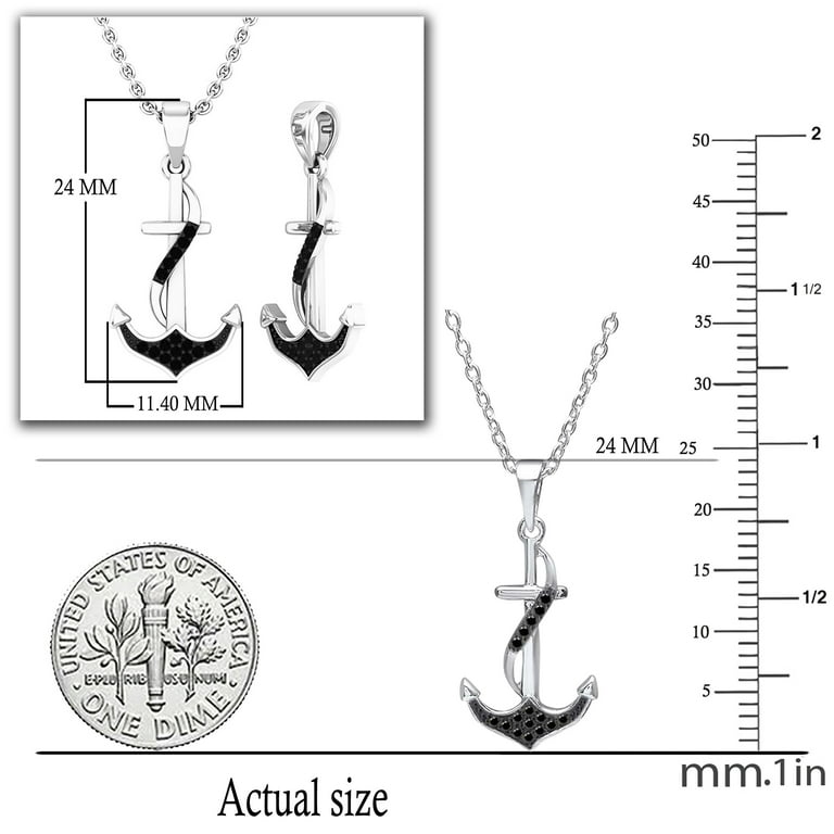 Black anchor necklace best sale