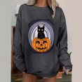 thumbnail image 2 of Blusa de manga larga suelta con estampado de moda para mujer, blusas informales con cuello redondo, sudaderas con capucha Fridja fjkfkj2500, 2 of 5