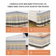 thumbnail image 6 of Boho Wrap Around Bed Skirts for Queen Bed 18" Drop,Bed Skirt with Adjustable Elastic Belt Dust Ruffle Bed Valance for Bedroom Colorful Striped Modern Geometric Abstract Art Ethnic Bed Frame Cover, 6 of 7