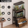 thumbnail image 4 of 10 Gallon Aquarium Stand with 2 Drawers, 2-Tier Fish Tank Stand with Storage Shelf, Heavy Duty Metal Frame Reptile Turtle Tank Stand, 20.5" L x 11.8" W x 31.5" H, 4 of 5