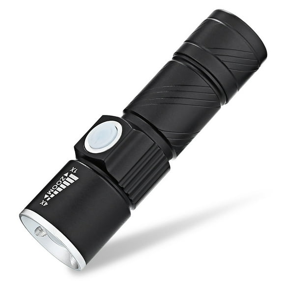 Sonducket Linterna USB recargable Mini portátil potente luz LED linterna de bolsillo al aire libre pequeñas antorchas para senderismo pesca Estufas de camping Negro