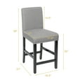 thumbnail image 3 of Costway Set of 2 25'' Kitchen Breakfast Chairs Nailhead Bar Stools Gray, 3 of 11