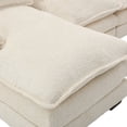 thumbnail image 4 of JONPONY 110.63" U Shaped Couch, 4 Seat Sectional with 4 Throw Pillows, Convertible Upholstery Symmetrical SofÃ¡,High Dense Memory Foam with Double Chaise Lounge &Memory Foam for Living Room, Beige, 4 of 16