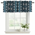 thumbnail image 2 of Navy Blue Boho Valances for Windows, Decorative Rod Pocket Window Valance Curtains, Geometric Vintage Abstract Art Ethnic Tribe Short Curtain Drapes for Kitchen/Living Room, 2 Panels, 42" W x 18" L, 2 of 8