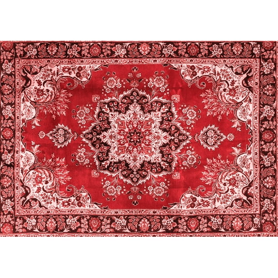 Ahgly Company Indoor Rectangle Medallion Red Traditional Area Rugs, 2' x 4'