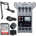 thumbnail image 1 of Zoom PodTrak P4 Portable Multitrack Podcast Recorder + Audio-Technica AT2005USB Microphone Pack with Boom and USB Cable + 32GB Memory Card + Foam Windscreen + Cloth - Valued Bundle, 1 of 4