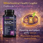 NAD+ Resveratrol Longevity Formula - 60 Capsules - Advanced Nicotinamide Adenine Dinucleotide with CoQ10, Green Tea, Apigenin & Turmeric - Cellular Energy & Vitality Support for Men & Women