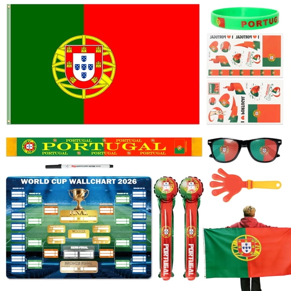 Kaitiaki Kit de apoyo para aficionados de Portugal Mundial 2026 11 piezas