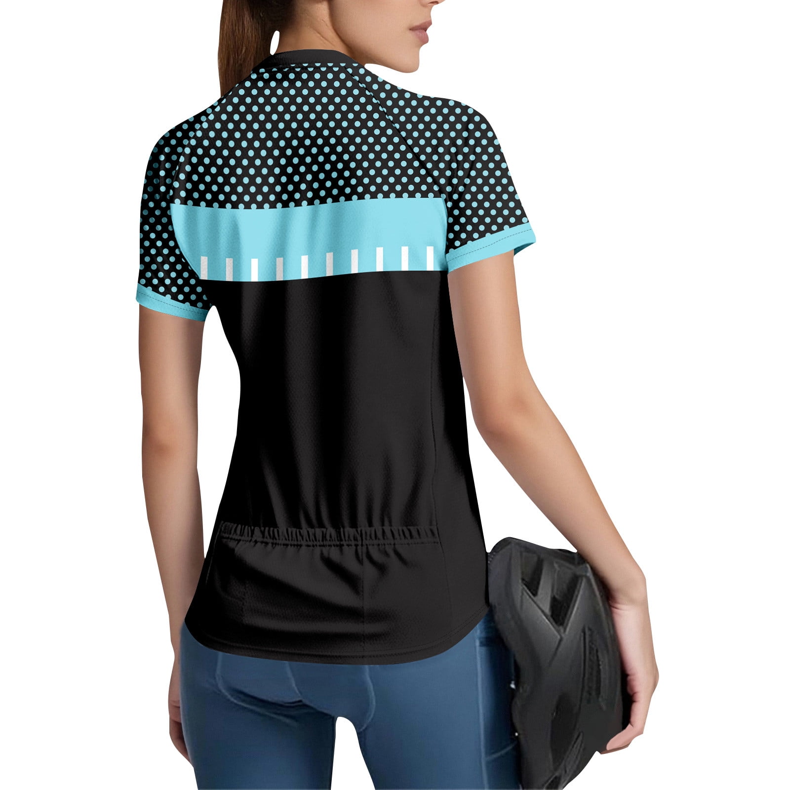 Women's Cycling Jersey Polka Dot Print Cycling Jersey Short Sleeve