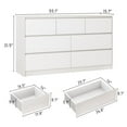 thumbnail image 4 of White Malm Dresser for Bedroom, 55 Inch Long Dresser High Gloss Dresser with 7 Drawers, Modern Large Wood Chest of Drawer Handle Free, Dresser for Kids Bedroom, Living Room, Entryway, Hallway, White, 4 of 7