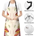 thumbnail image 6 of Naloa Frog Sitting On Mushroom Apron Kitchen Aprons with Pockets for Women Men Chef, 6 of 8