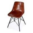 thumbnail image 1 of Beaumont Lane Contemporary Inland Brown Finish Leather Side Chair, 1 of 7