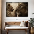 thumbnail image 3 of Elephant Stock Lion And His Cub Wall Art - Horizontal Canvas Wall Art - Living Room Wall Decor - Animal Canvas - Black And Brown Decor - 51" x 34", 3 of 8