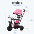 thumbnail image 2 of MAGMALIFE Bebbly Triciclo 4 en 1 para Bebé con Música y Luces, Asiento Giratorio 360°, Cojín Cómodo, Barra de Empuje Ajustable, Sombrilla, Portavasos, Canastas, para Niños de 6 Meses a 5 Años Rosa, 2 of 8