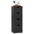 thumbnail image 1 of Gymax 4-Drawer Bathroom Cabinet w/Cut-out Handles Anti-toppling Device Narrow Entryway Black, 1 of 10