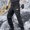 thumbnail image 2 of SAWOBUUN Men's Cargo Joggers Pants Drawstring Waist Work Trousers Slim Fit Outdoor Hiking Sweatpants with Multi Pockets, 2 of 8