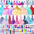 thumbnail image 1 of Style Shine 50 Pack Doll Clothes and Accessories, 4 Wedding Gowns 2 Evening Dresses 6 Fashion Dresses 6 Set Casual Outfits Top and Pant 2 Swimsuit Bikini, 20 Hanger 10 Shoe Toys for Girl Birthday Gift, 1 of 5