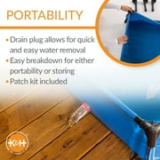 K&H Pet Products Dog Pool & Pet Bath Blue X-Large 50 X 32 X 9 Inches